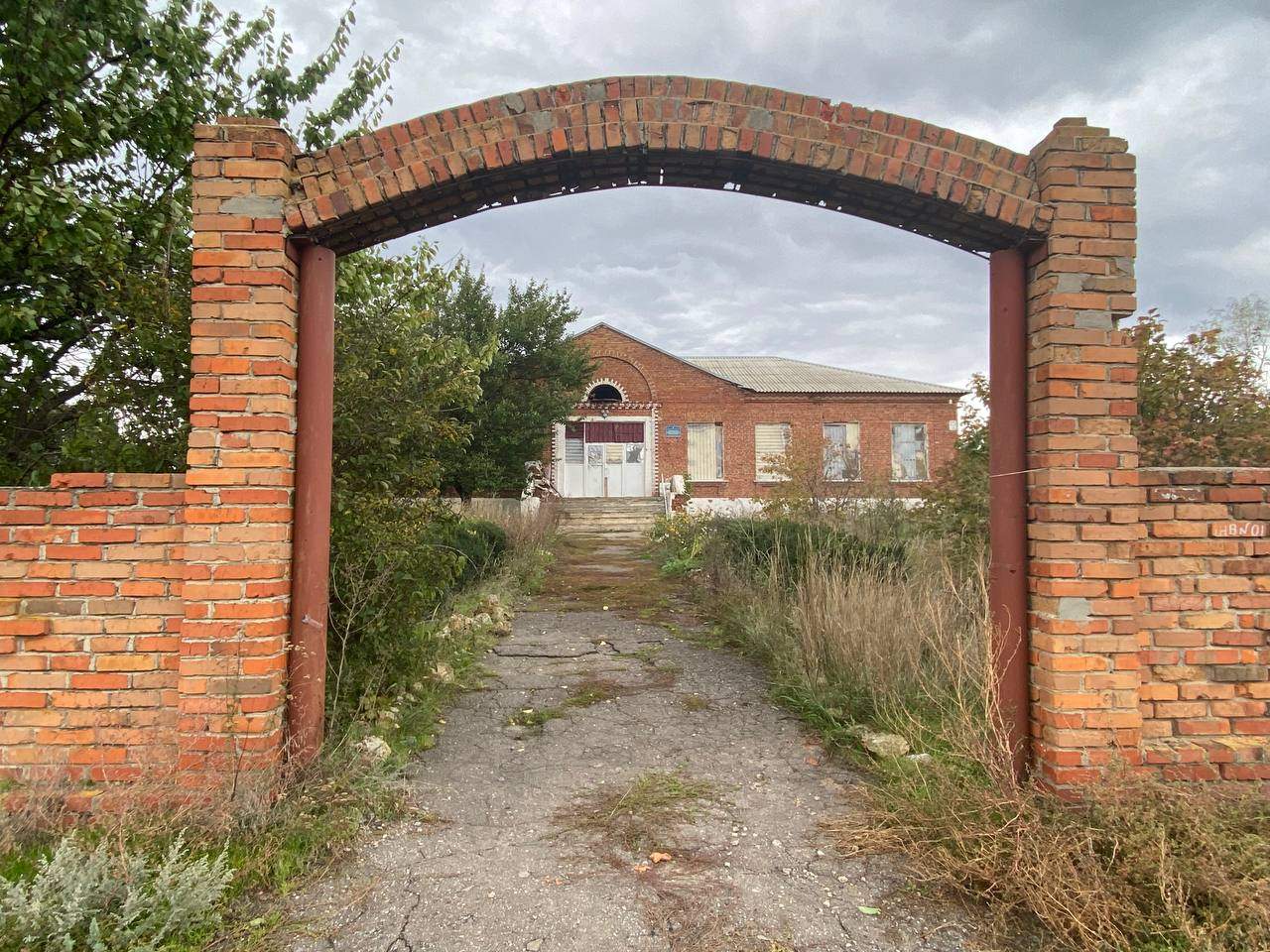 School occupied by Russian invasion forces in Novyi Burluk, Ukraine.