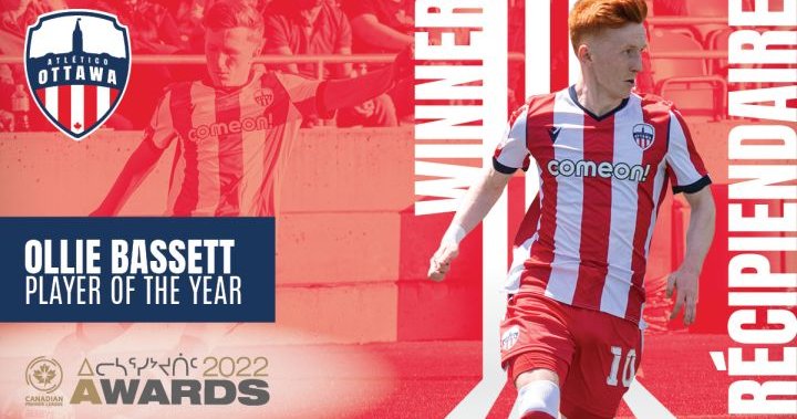 Atlético Ottawa’s Ollie Bassett wins CPL Player of the Year and Players’ Player of the Year awards