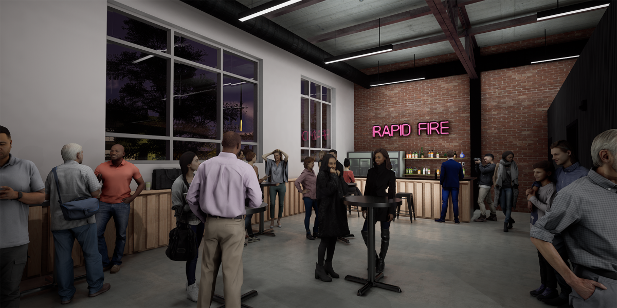 An artist’s rendering of the future home of Rapid Fire Theatre.