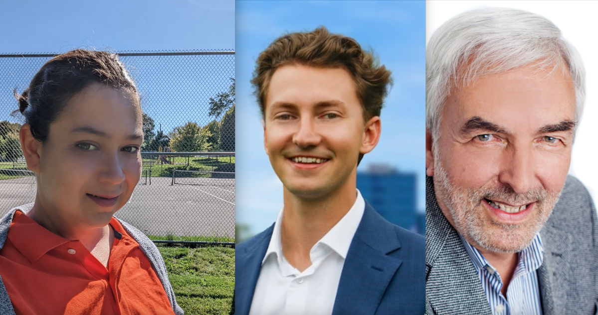 Ward 1 Barrie candidates for Barrie 2022 municipal election (left to right) Constance Elliott, Andre Jmourko, and Clare Reipma. 