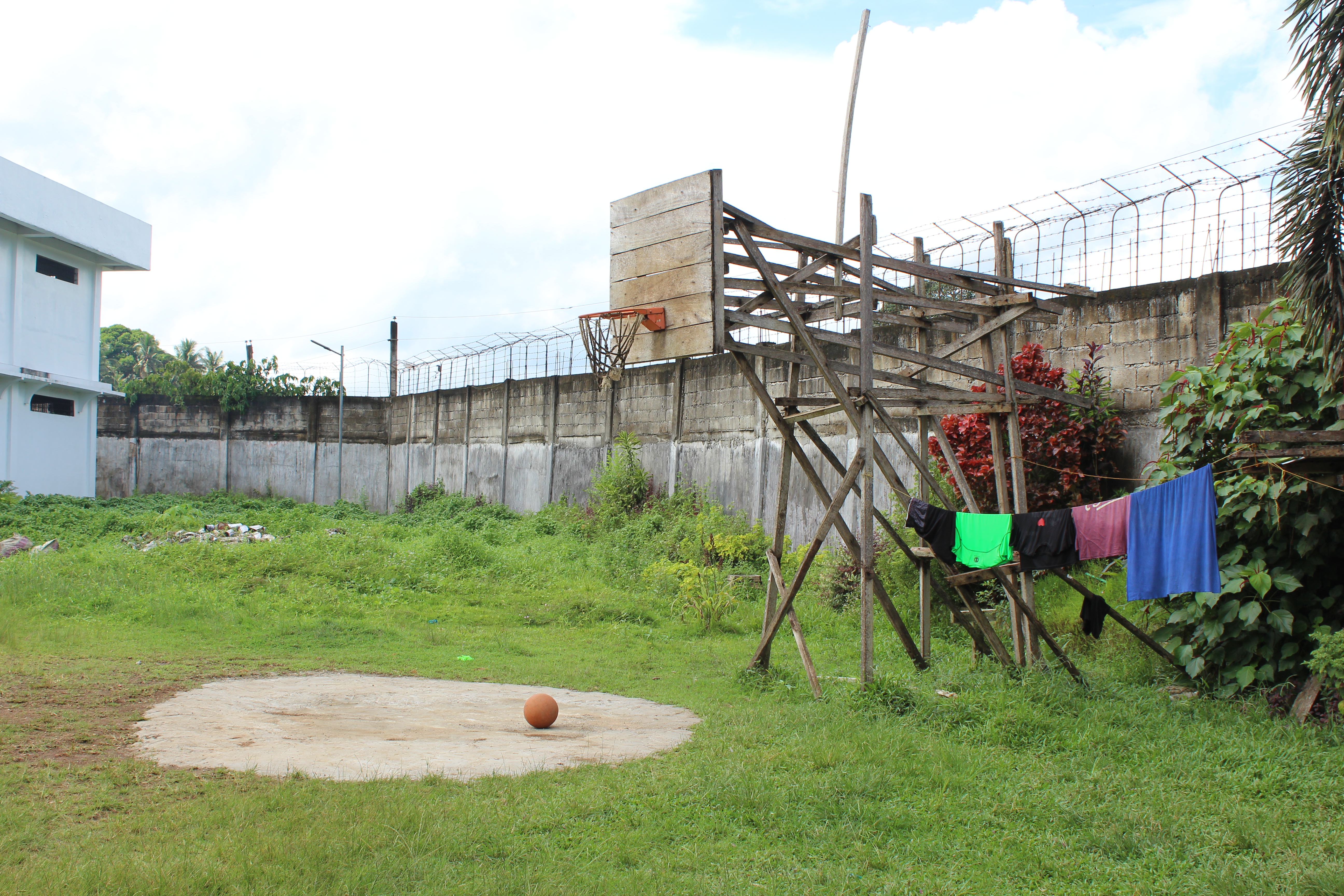 Basketball net at Sulu Provincial Jail, Jolo, Philippines.