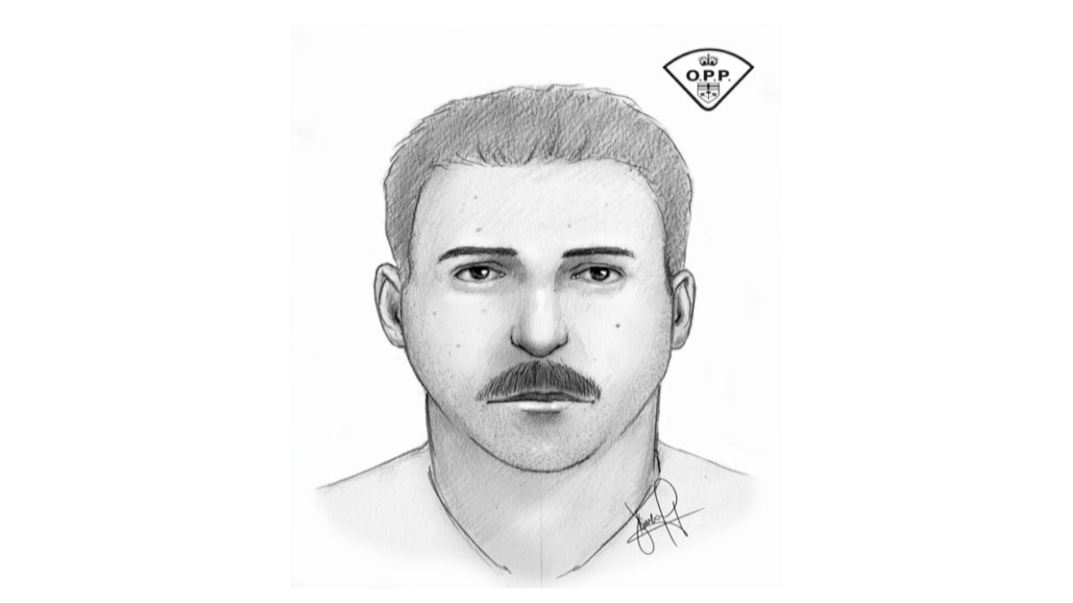 An artist sketch of a suspect being sought by Niagara Police in an alleged sex assault at Mel Swart Lake Gibson Conservation Park in Thorold.