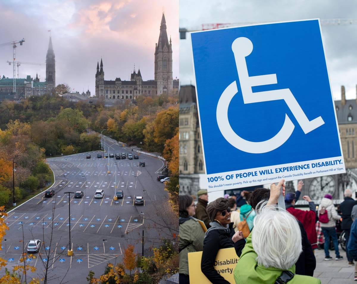 A rally held in Ottawa by Disability Without Poverty on Oct. 19 to show their support for Bill C-22.