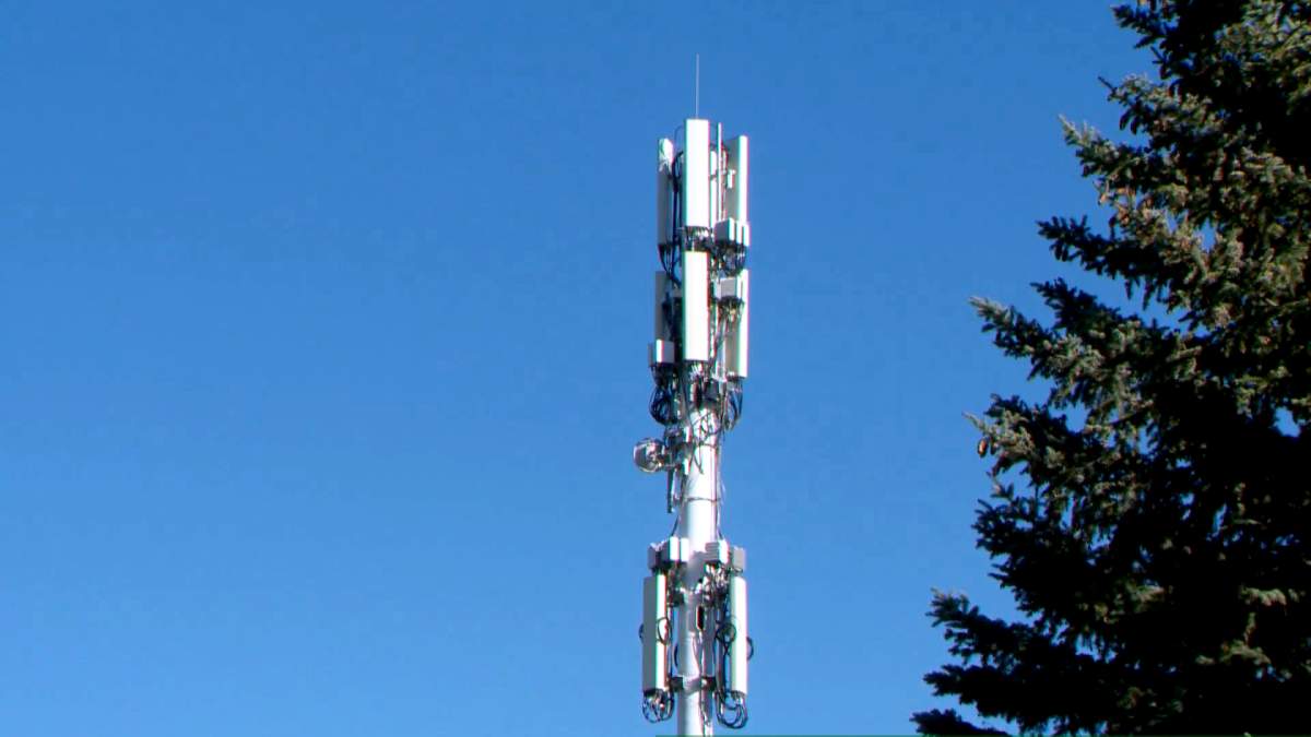 Cellphone tower in the Calgary neighbourhood of Acadia