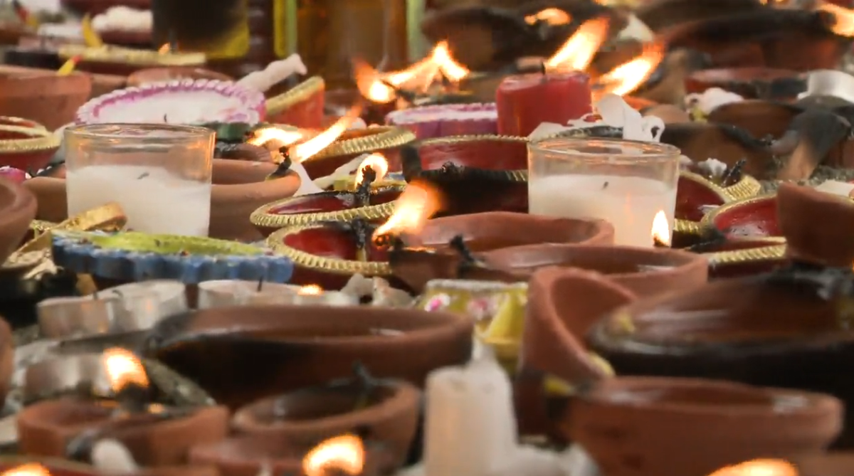 Diwali candles. 