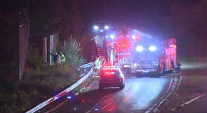 Emergency crews on scene after crash on Gardiner Expressway on Oct. 5, 2022.