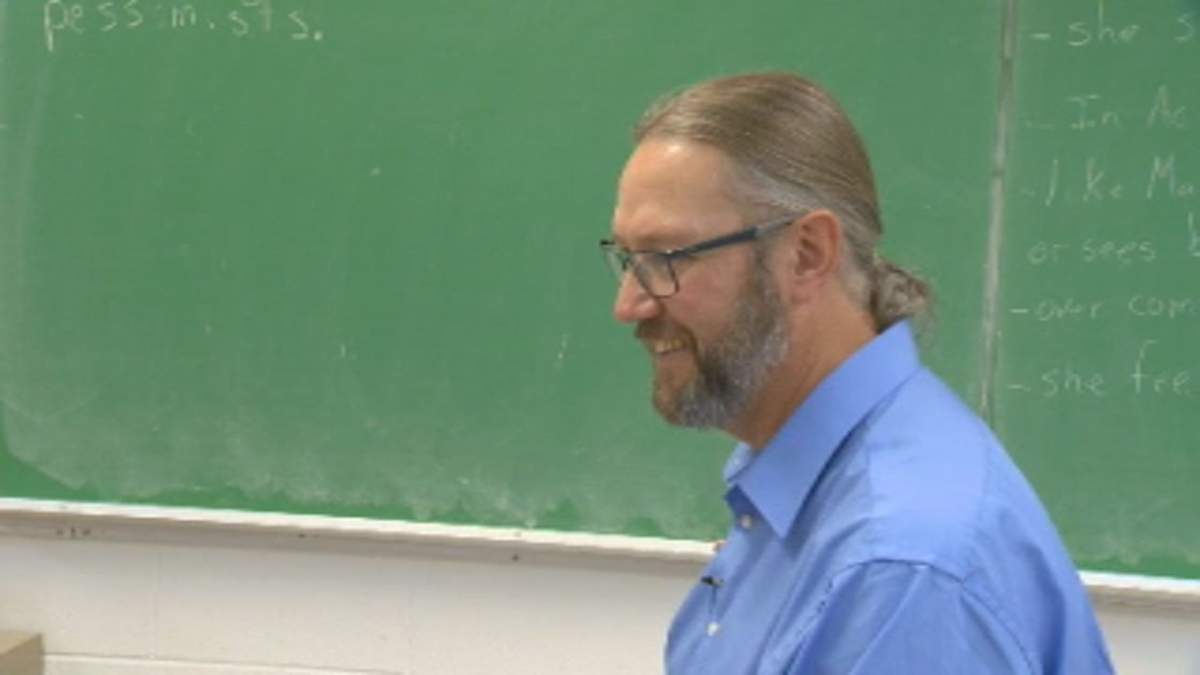 Gilbert Will teaches his grade 10 class at Cornwall Alternative School.