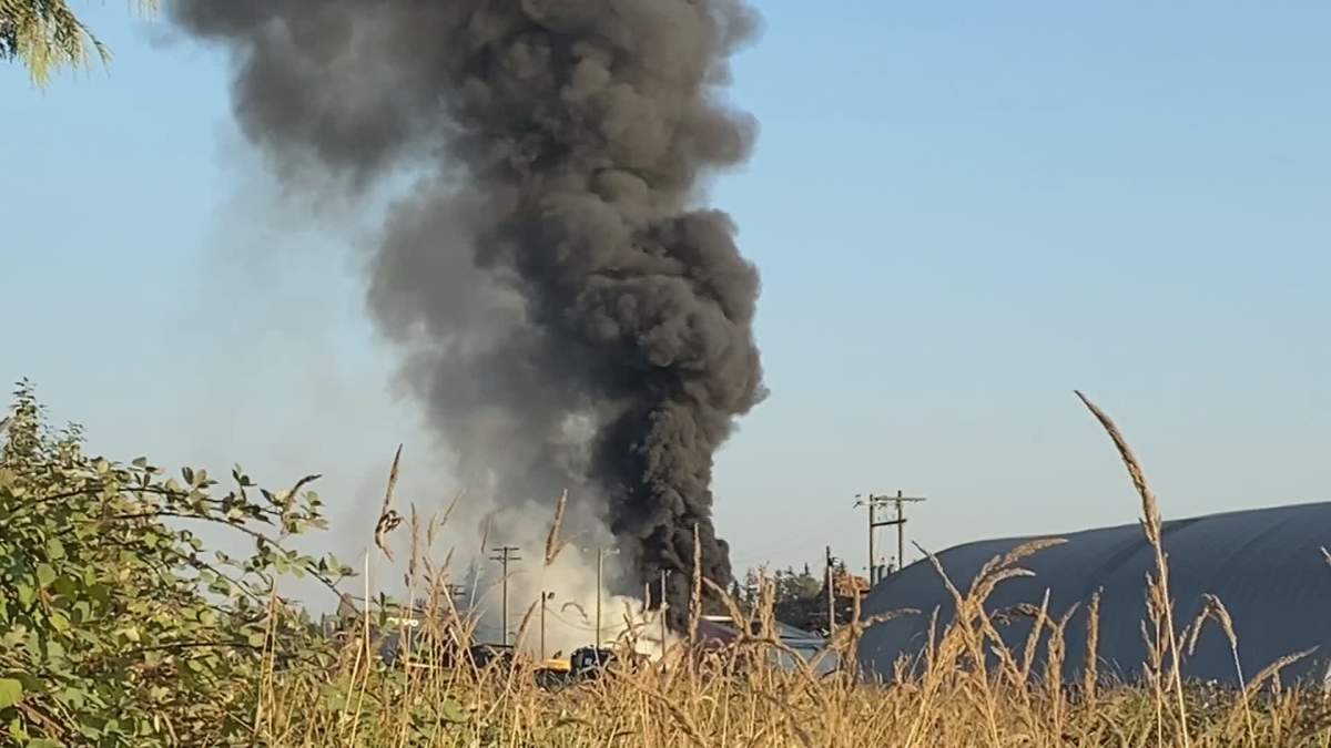 A fire broke out in Langley, B.C., at a business, Saturday evening.