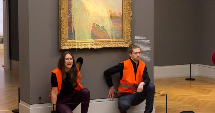 Climate protestors pelt $110M Monet painting with mashed potatoes