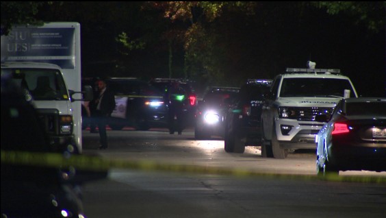 Police on scene following a fatal shooting in Innisfil, Ont. that claimed the lives of two police officers. The suspect was also pronounced dead.