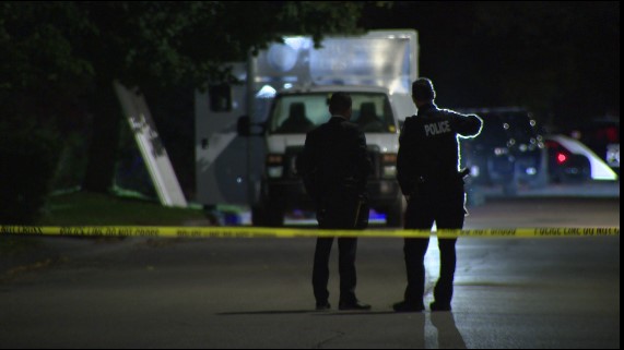 Police on scene following a fatal shooting in Innisfil, Ont. that claimed the lives of two police officers. The suspect was also pronounced dead.