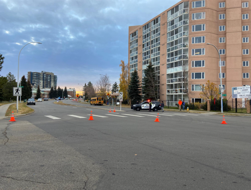 Edmonton police investigate after a car hit a pedestrian near Century Park Station.