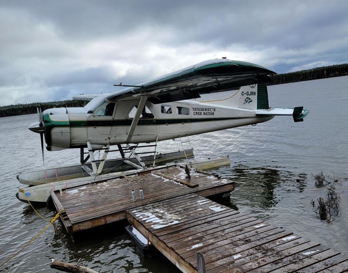 One of two planes shot at on Assean Lake in northern Manitoba.