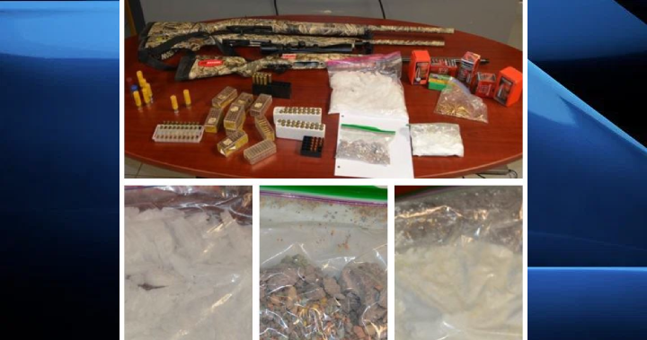 A photo collage created by Chatham-Kent police on the items seized during Thursday's search. 