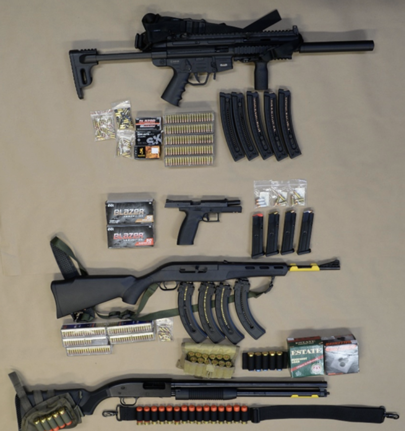 Firearms seized in Toronto following an investigation by the Peterborough Police Service.