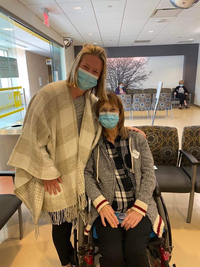 Dawnie and Cindy at a post-op appointment.