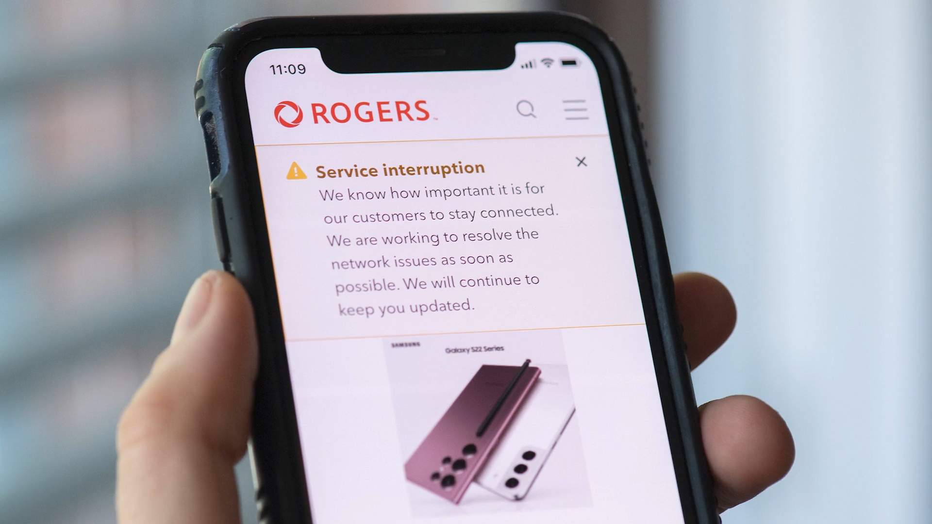 A Rogers outage alert from July 2022