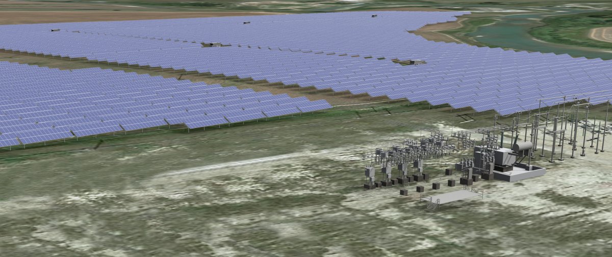 Future rendering of TC Energy solar farm at Saddlebrook, near Aldersyde, Alta.