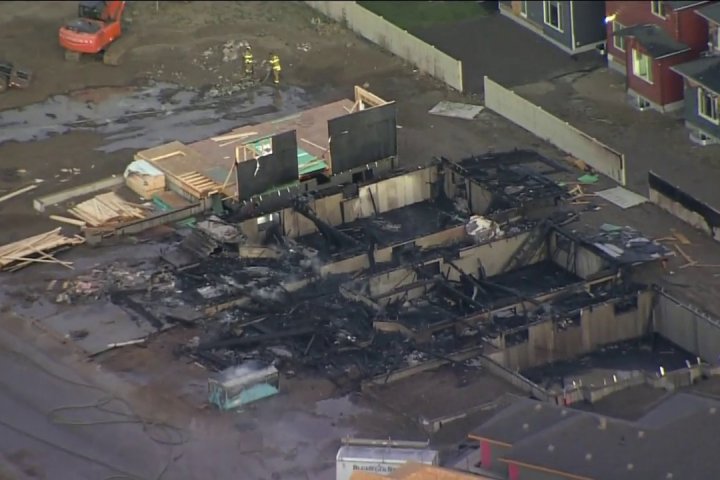 Damages pegged at $1M after 4 homes under construction in southeast Edmonton destroyed by fire