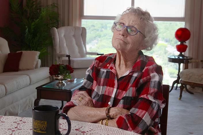 Sue Johanson, pictured in a still frame from the documentary, was living a quiet and simple life and enjoying her retirement before her death.