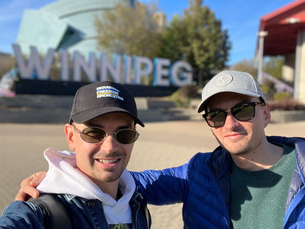 Dmytro and Mark Kreshchenskyi arrived in Winnipeg just a few weeks apart in the last month, having accepted temporary positions with the WSO — Dmytro (right) on viola and Mark (left) playing the bassoon.