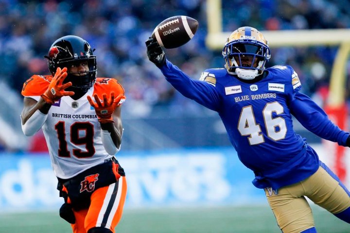 Blue Bombers win Western final by beating Lions