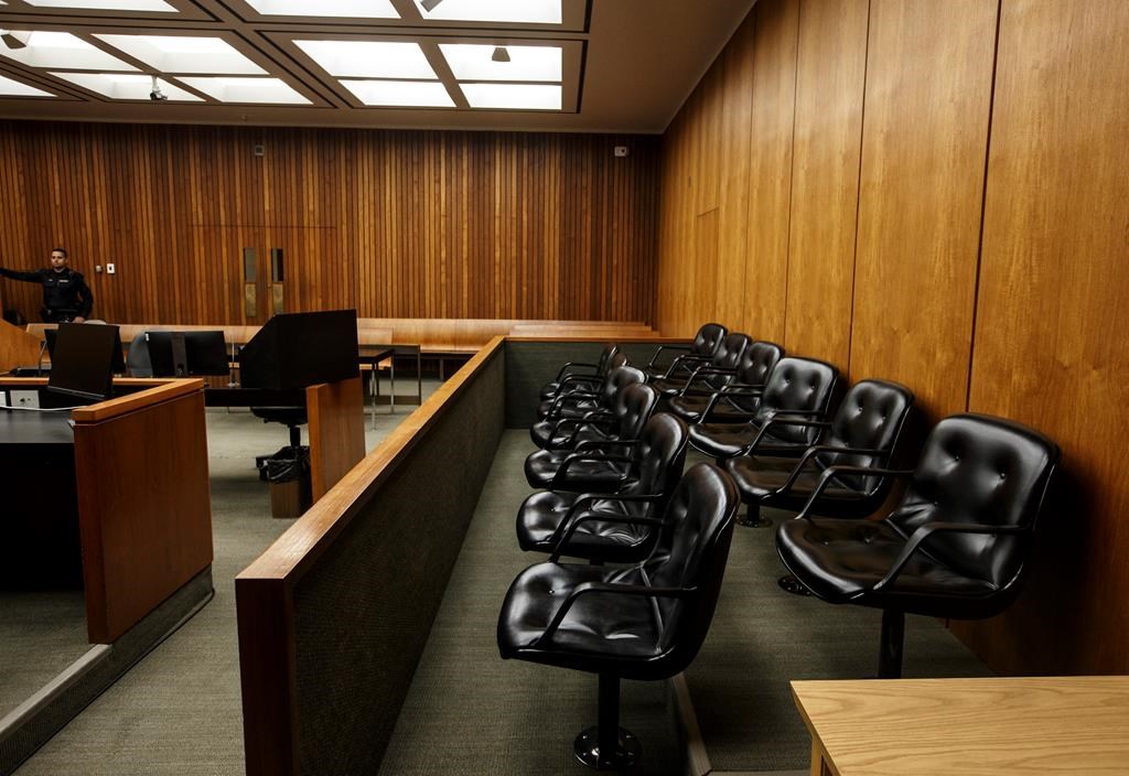 Jury box in a courtroom at the Edmonton Law Courts building, in Edmonton on Friday, June 28, 2019. 