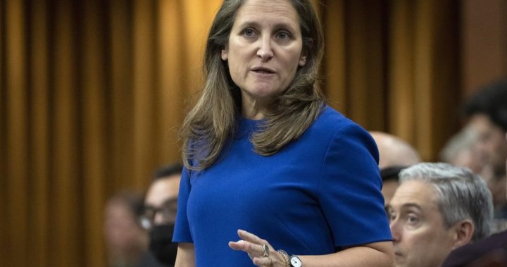Deputy PM Chrystia Freeland to testify at Emergencies Act inquiry – National