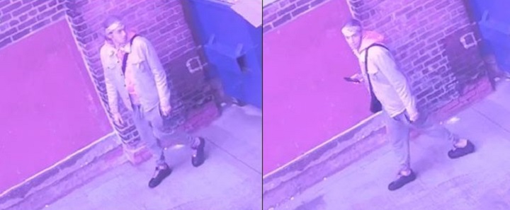 Police released images of a suspect wanted in an arson investigation.