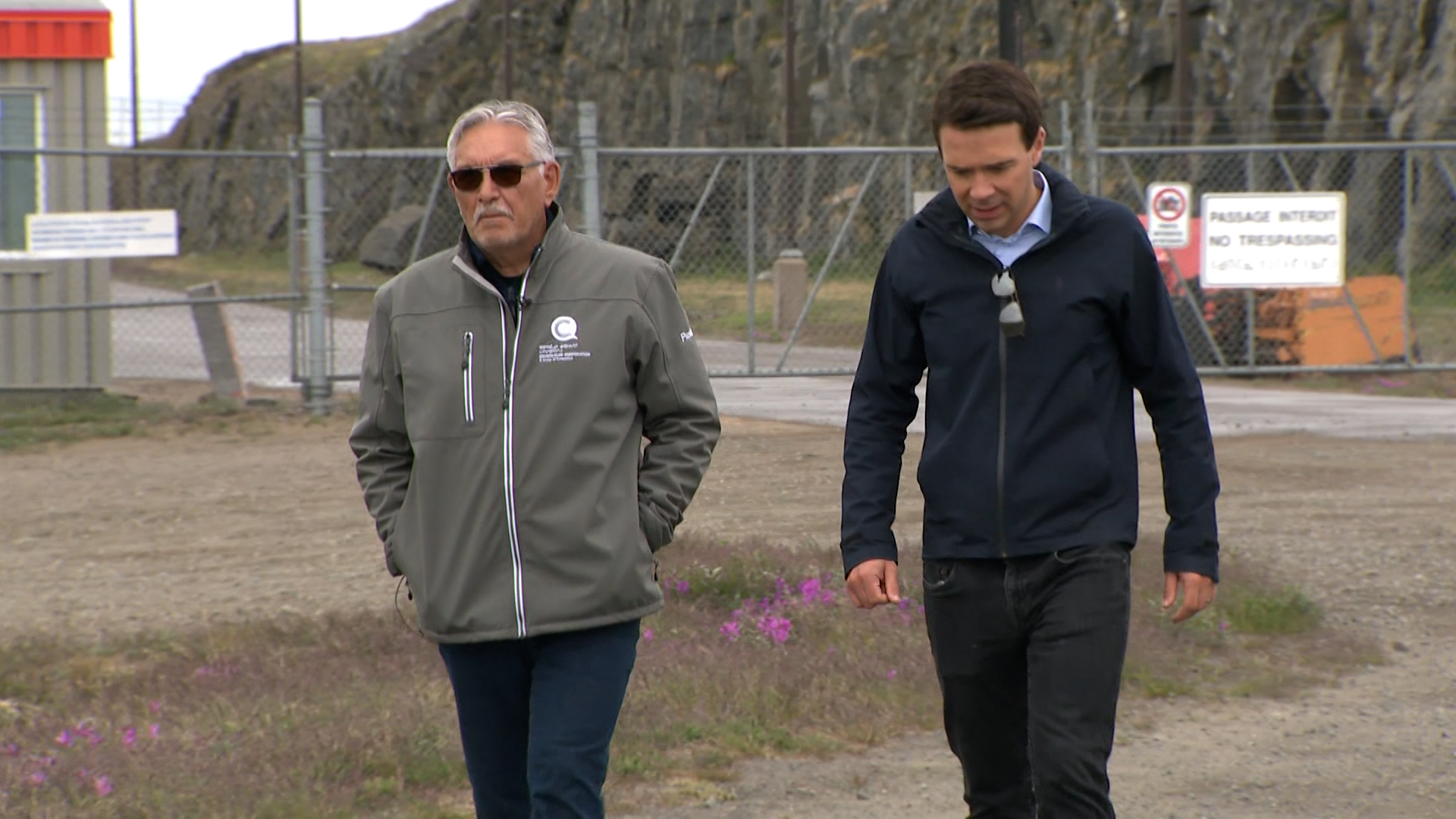 Harry Flaherty walks with The New Reality’s Jeff Semple during an interview. Flaherty is the chair of Nasittuq, the Inuit-owned company responsible for operating and maintaining Canada’s North Warning System.