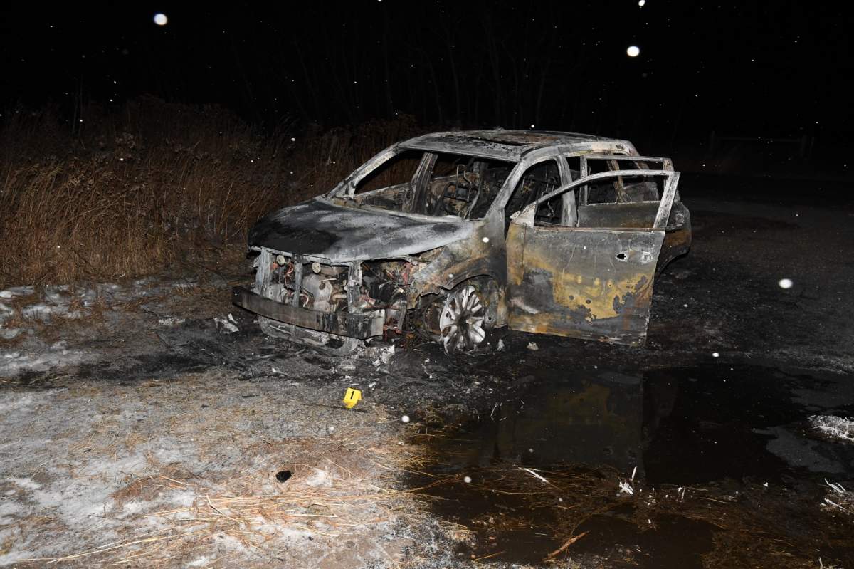 A burned-out 2016 white Toyota Highlander was found in the area of 259 Avenue and 18 Street at about 8:45 p.m. the night of the homicide, Saturday, Nov. 5, 2022.