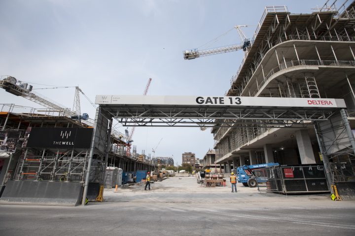 Construction of The Well condominium project at the corner of Spadina Ave. and Front St. West in downtown Toronto is photographed on Sept 15 2020. The seven buildings of the development will sit on 7.5 acres and feature condo as well as rental units. The project is being built on the site of the former Globe and Mail newspaper.