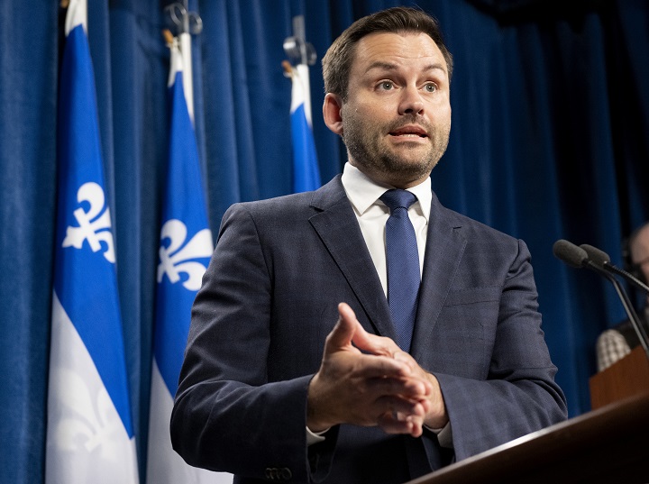 Parti Québécois Leader Paul St-Pierre Plamondon speaks at a news conference, Monday, October 17, 2022 at the legislature in Quebec City. 