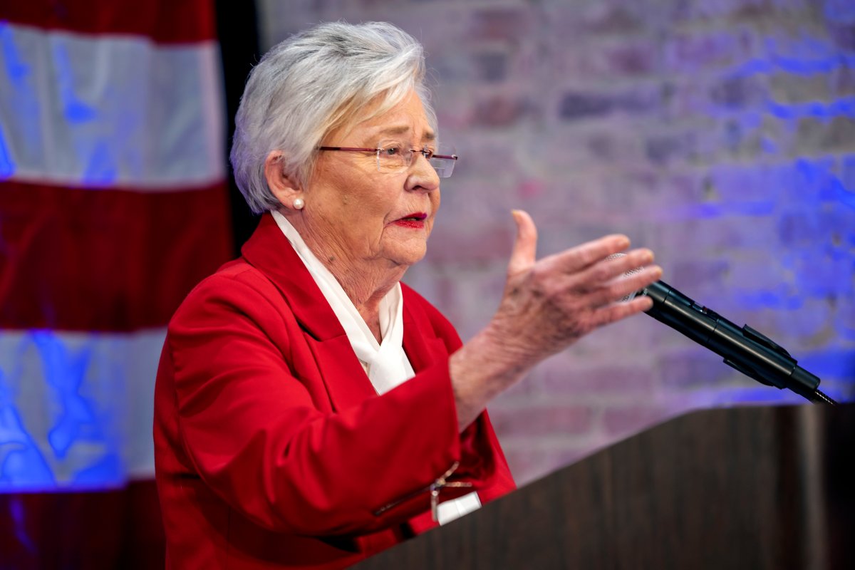 Gov. Kay Ivey speaks to supporters at her watch party after Alabama voted in midterm elections, Tuesday, Nov. 8, 2022, in Montgomery, Ala. 