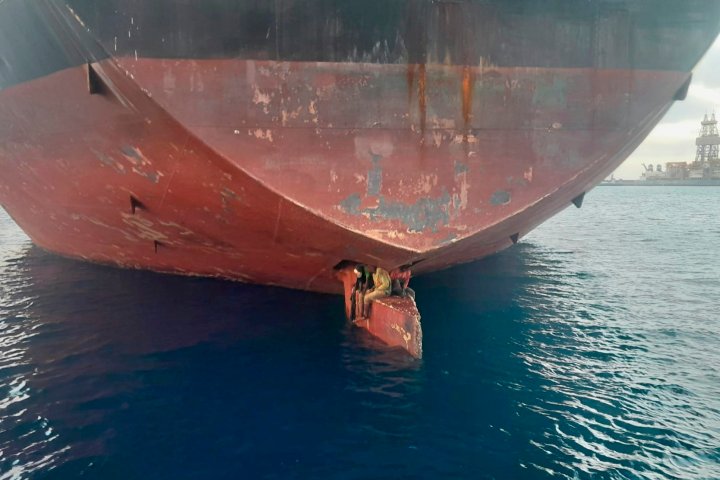 3 Nigerian stowaways found on ships’ rudder in Canary Islands after 11-day voyage