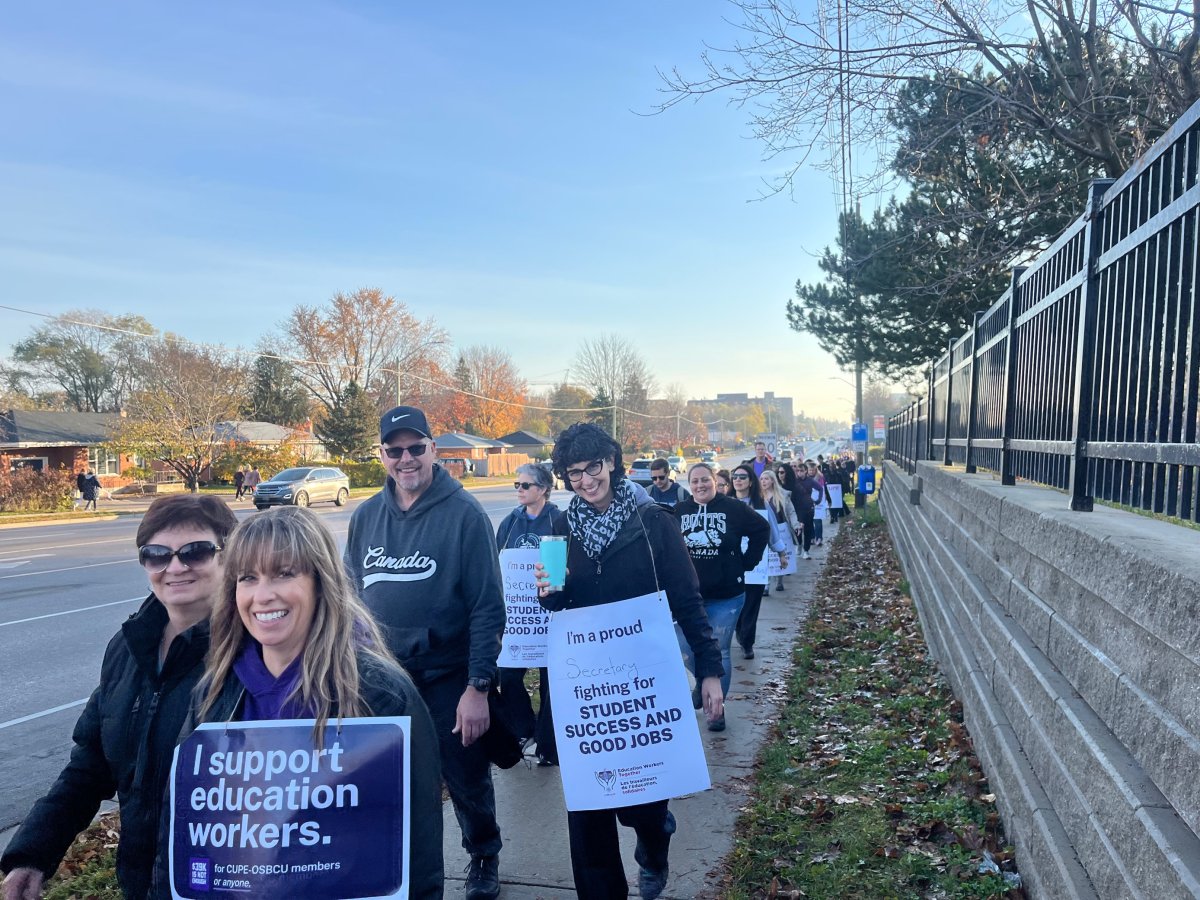 Hundreds of CUPE hundreds of education workers and supporters woke up at the crack of dawn on Friday Nov. 4, 2022, to hit the picket lines outside politicians' offices across London, Ont. 