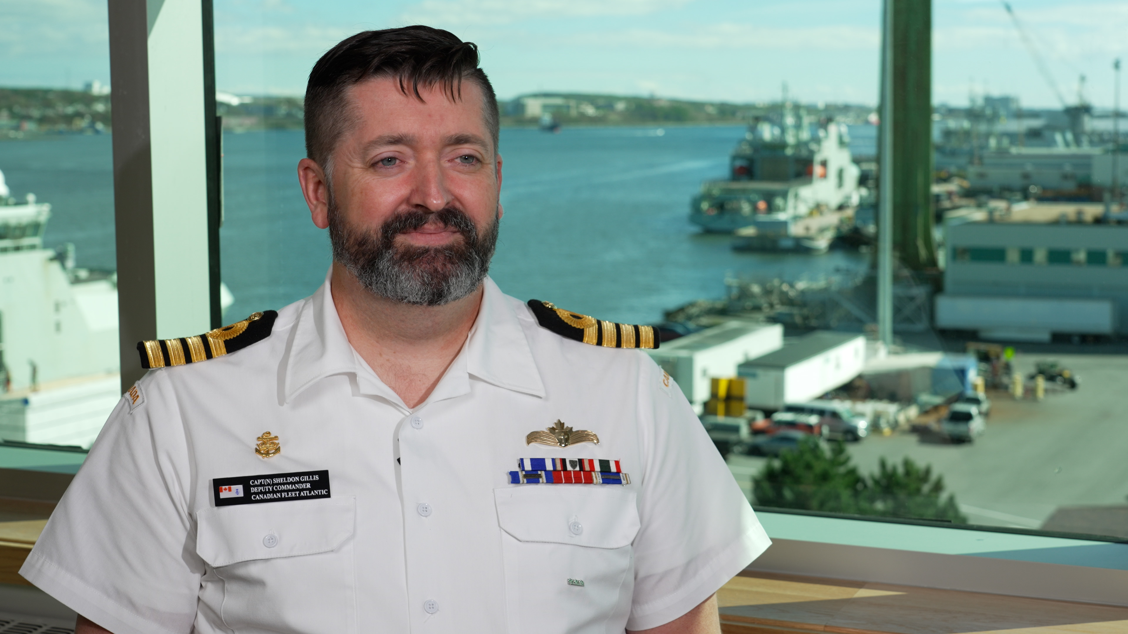 Captain Sheldon Gillis in Halifax, Nova Scotia during an interview with Global’s The New Reality.