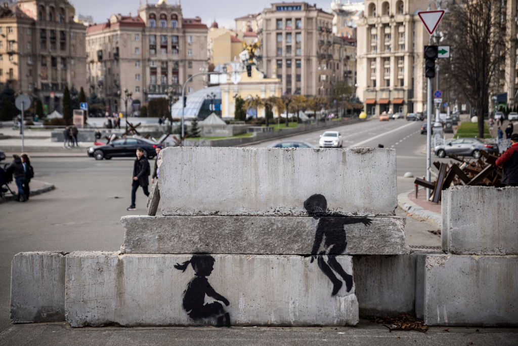 Banksy artwork appears on shelled, destroyed building in Ukraine