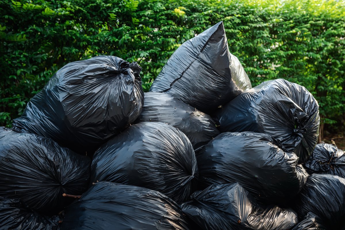 Garbage bags are seen piled in this file photo. Police in Brandon have charged a man with mischief after they say he unloaded garbage on another man's yard Sunday. Police say the accused was upset with the homeowners for not hiring him.