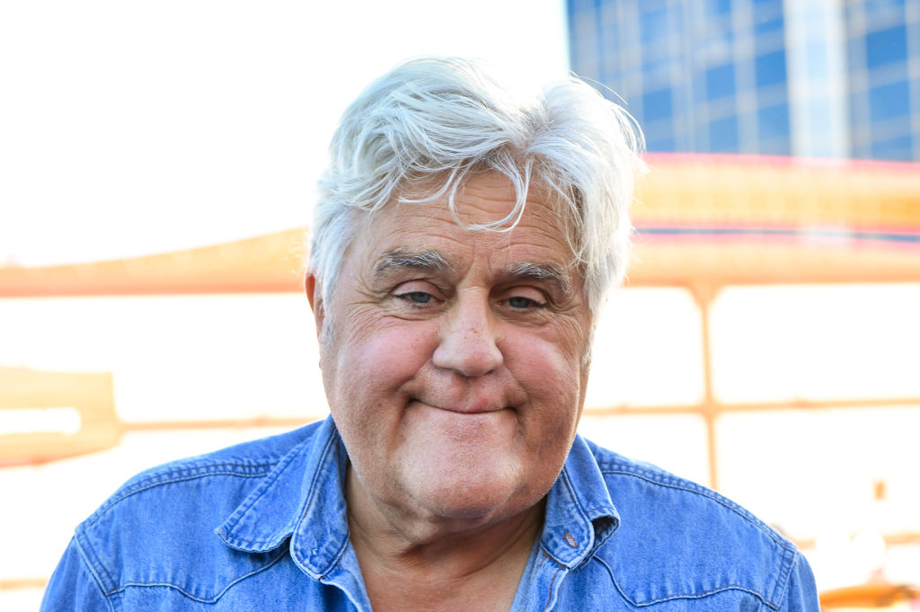 FILE- Jay Leno poses for portrait at BritWeek's Luxury Car Rally Co-Hosted By The Petersen Automotive Museum at Petersen Automotive Museum on November 14, 2021 in Los Angeles, California.