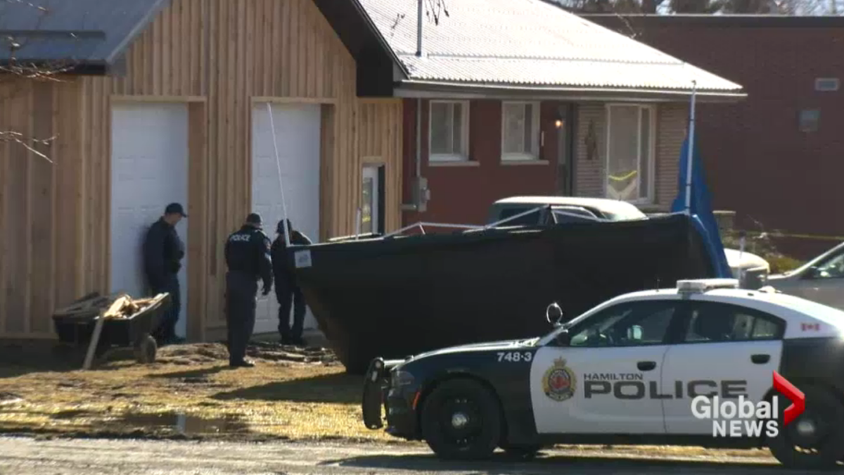 Hamilton Police on scene  in a 2016 shooting incident at a residence in Binbrook, Ont.