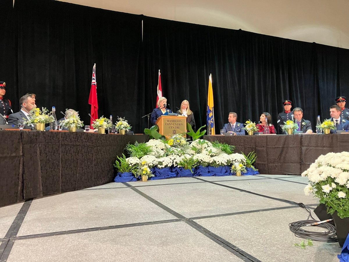 Andrea Horwath took the oath of office on Wednesday evening, officially becoming Hamilton's first female mayor.