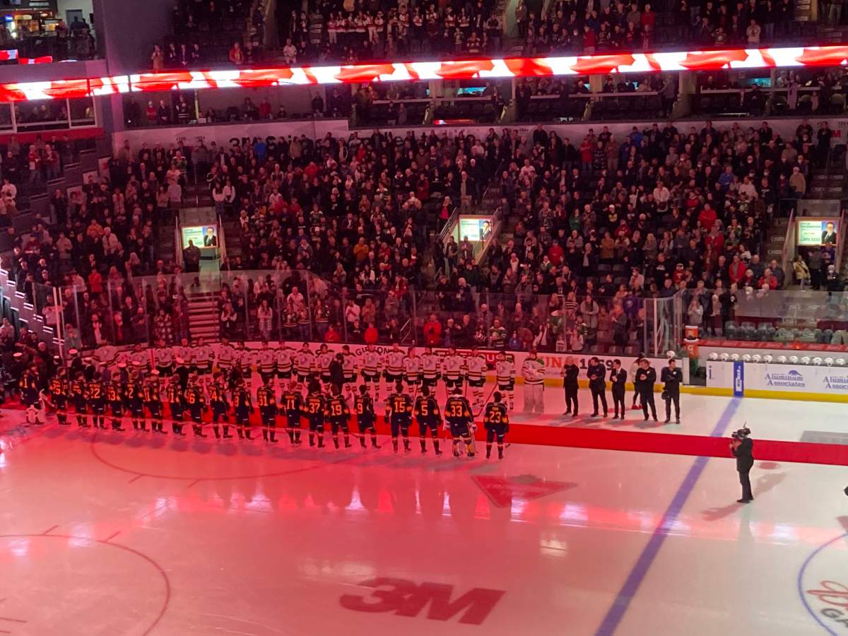 Remembrance Day ceremony at Budweiser Gardens