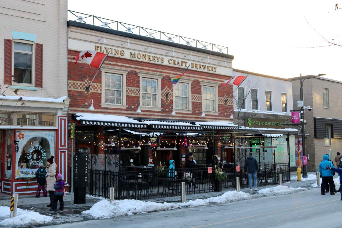 Downtown Barrie Ont., in winter. Nov., 19, 2022.