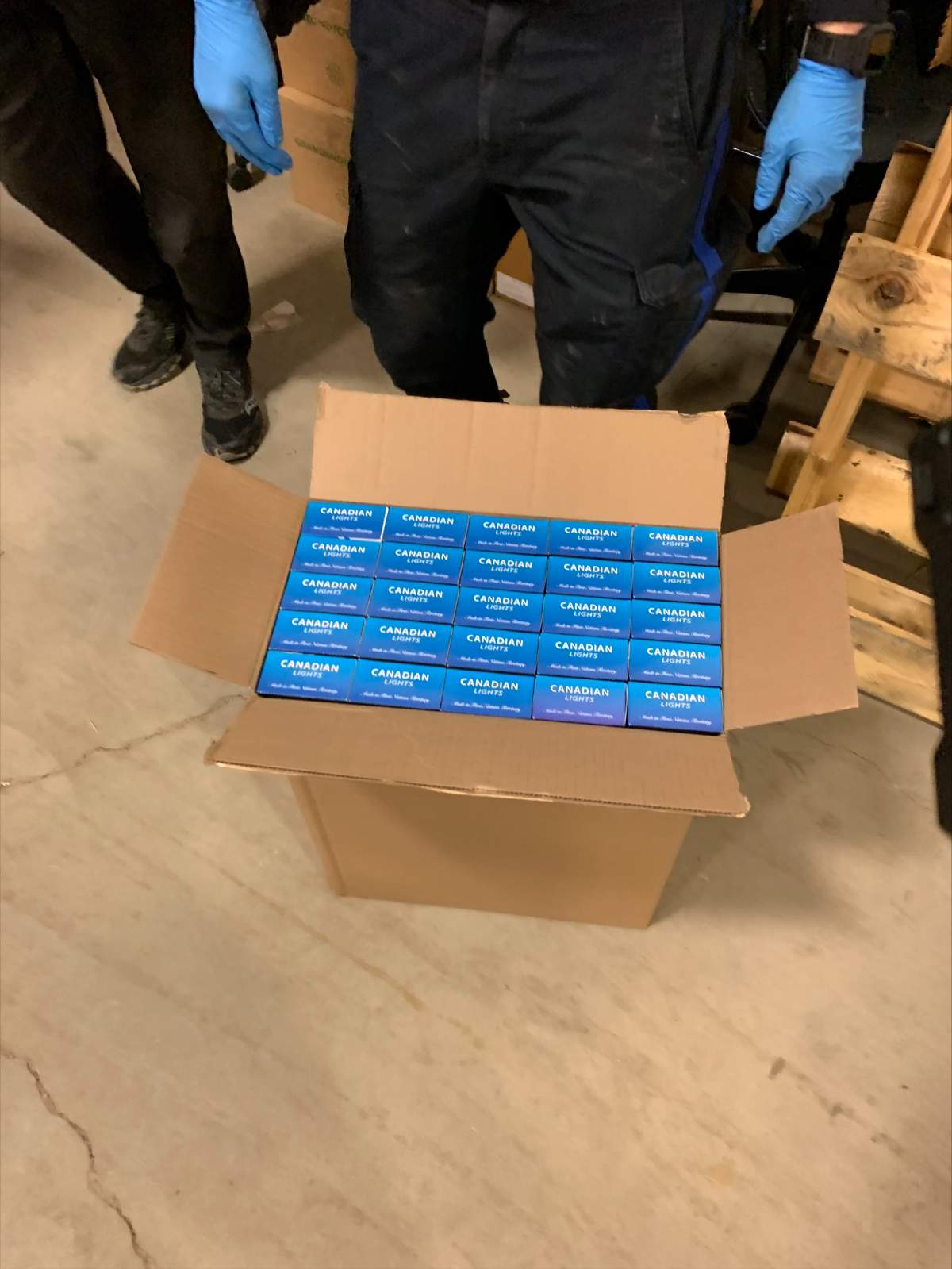 Indian Head RCMP seized several pallets of illegal cigarettes after a traffic stop on Thursday.