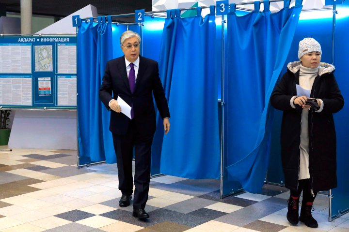 Kazakh leader headed for landslide victory in snap election, polls show