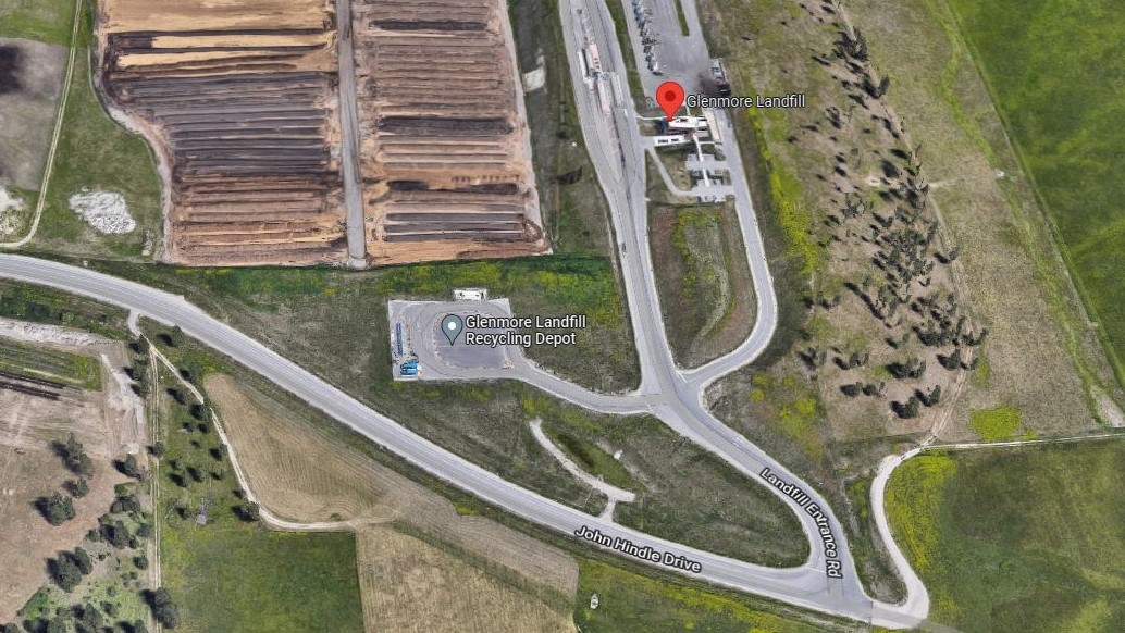 FILE. A satellite view showing the entrance to the Glenmore landfill in Kelowna.