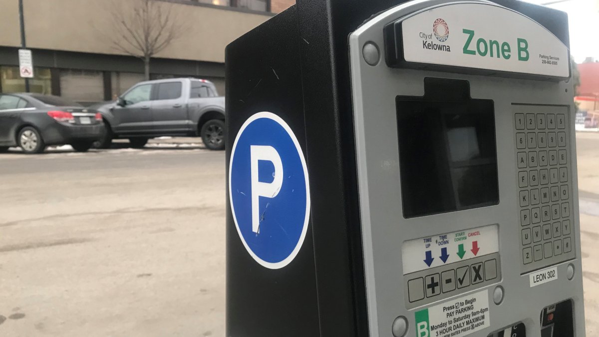 A parking meter in downtown Kelowna, B.C.