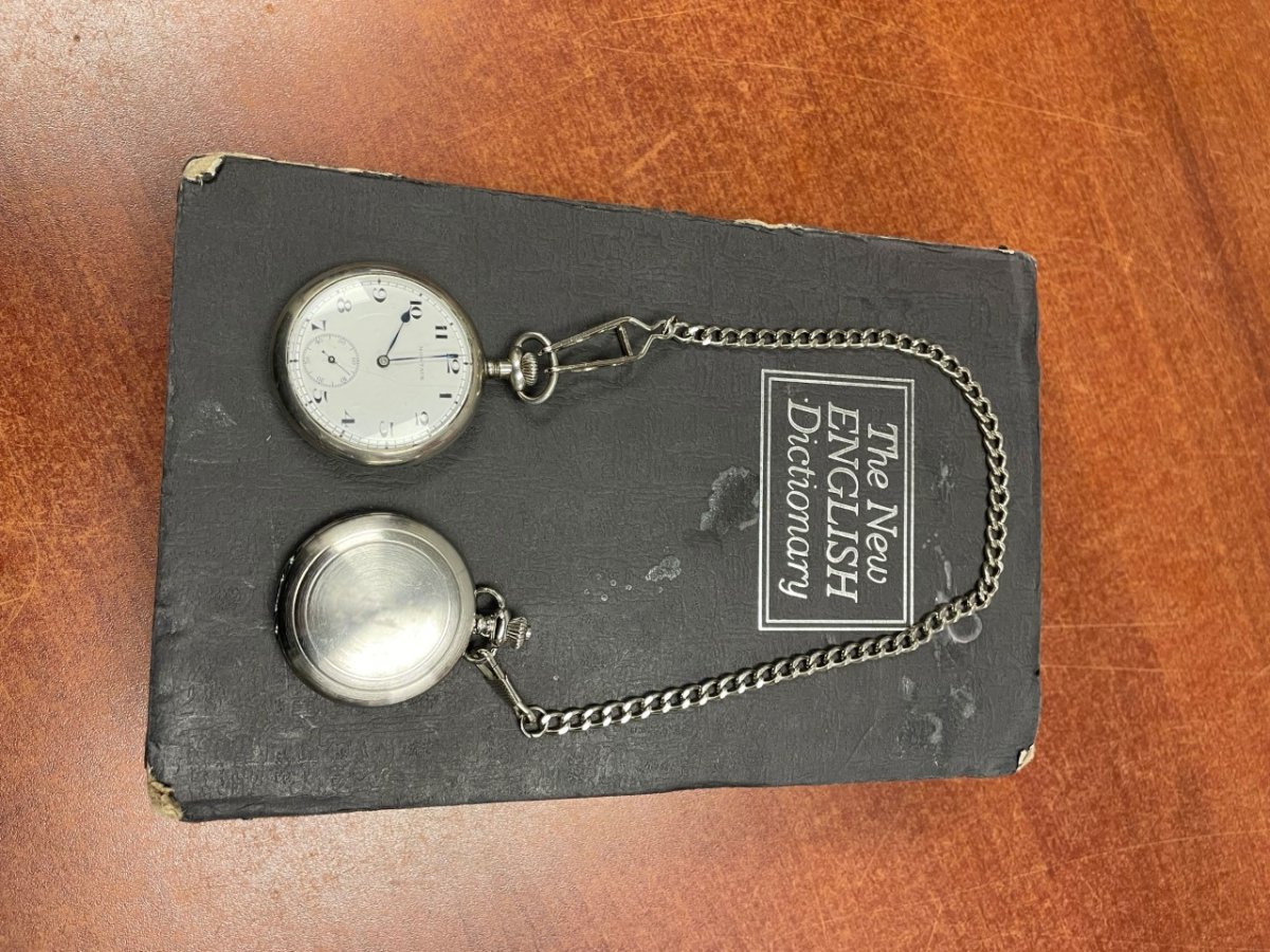 Loon Lake RCMP have blurred the inscription on the watch and are asking the owner to confirm the phrase before they can collect the item. 