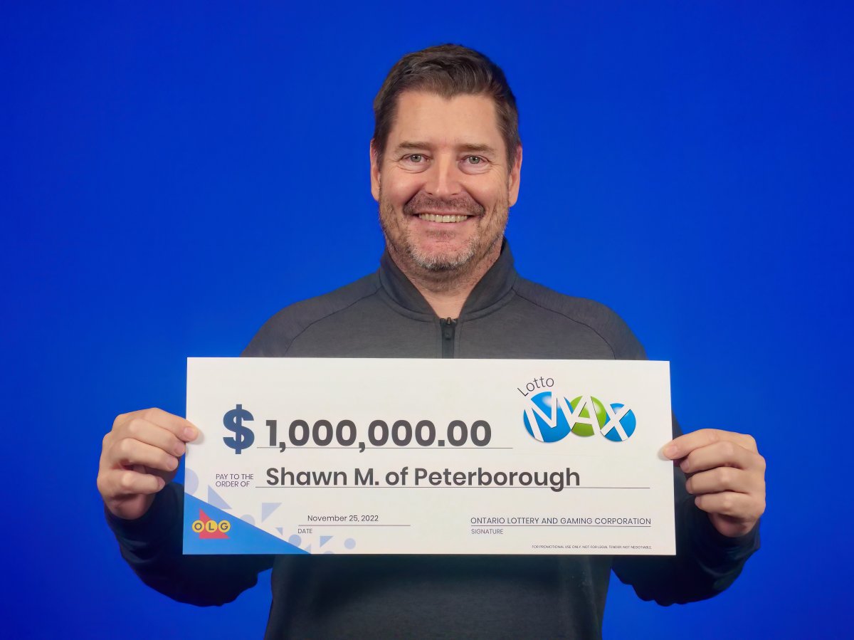 Shawn Mowry of Peterborough won $1 million in the Oct. 7, 2022 Lotto Max draw.